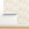 Cream Gold Tone Chevron Herringbone Neutral Geometric Custom Removable Wallpaper by Spoonflower Peel & Stick Wallpaper 2FT Wide
